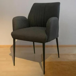 6er-Set Stühle Enora Stoff Bogota Black Gestell Metall Black