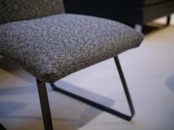 2er-Set Stühle Heaven Dining Stoff Mara Graphit Grau Gestell Metallkufe Schwarz Ohne Armlehne