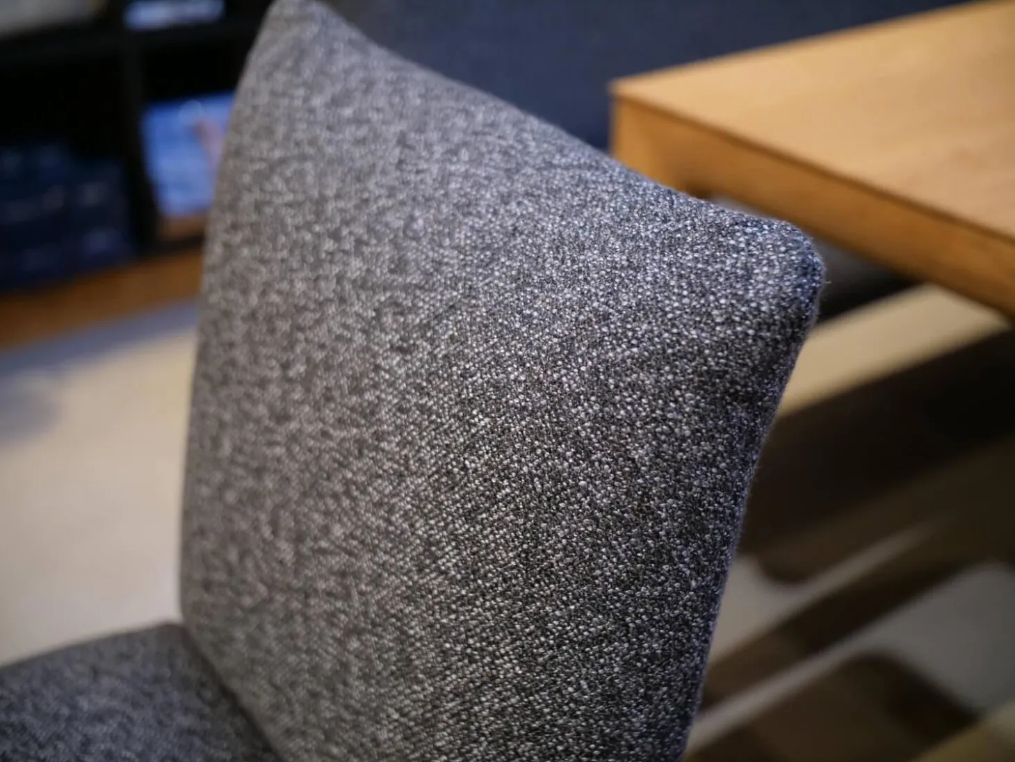 2er-Set Stühle Heaven Dining Stoff Mara Graphit Grau Gestell Metallkufe Schwarz Ohne Armlehne