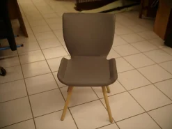 2er-Set Stühle Kasaar Bezug Leder Genua 1295 Gallit Grau Gedrehtes Holzgestell Eiche Puro Geölt Mit Fiilzgleiter