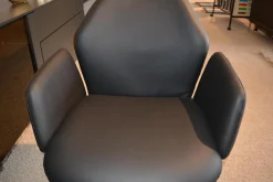 6er-Set Stühle Mirella-C Leder Toledo Nero Spinnengestell Schwarz mit Rückholfeder