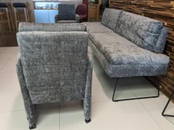 2er-Set Stühle mit Bank WK790/791 Stoff B3094 Basalt Grau