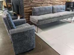 2er-Set Stühle mit Bank WK790/791 Stoff B3094 Basalt Grau