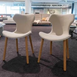 2er-Set Stühle Papilio Shell SH2I Holz Schale Weiß 0116B Stoff EBE Bastfarben 2429102