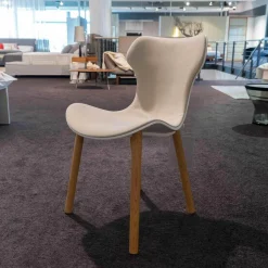 2er-Set Stühle Papilio Shell SH2I Holz Schale Weiß 0116B Stoff EBE Bastfarben 2429102