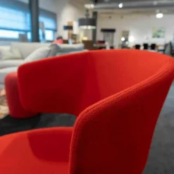 2er-Set Stühle Taormina Bezug B Weiss Tonus Rot 130/A019 KN10 Kufengestell Stahl Lackierter