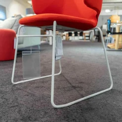 2er-Set Stühle Taormina Bezug B Weiss Tonus Rot 130/A019 KN10 Kufengestell Stahl Lackierter