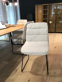 5er-Set Stühle Und Bank Swing Light Stoff Privileg 3 Und 4 Grau Beige Gestell Stahl Braun Brüniert