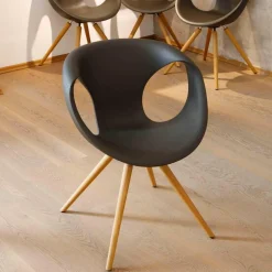 4er-Set Stühle Up Chair Schale Soft Touch X15 Gestell Massiv Geölt