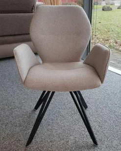 6er-Set Stuhl 013319 Merlot Stoff Venice Silver Grau Blau Gestell Eisen Schwarz