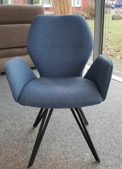 6er-Set Stuhl 013319 Merlot Stoff Venice Silver Grau Blau Gestell Eisen Schwarz