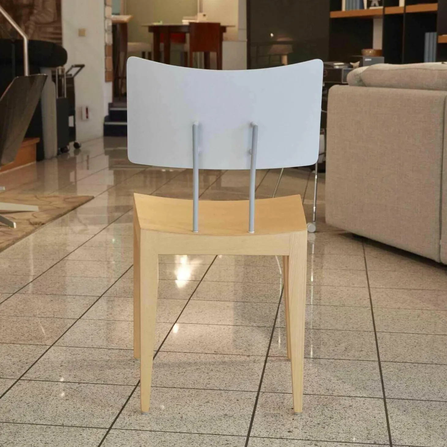 4er-Set Stuhl 711-25 Sitz Sperrholz Buche Rücken Edelstahl