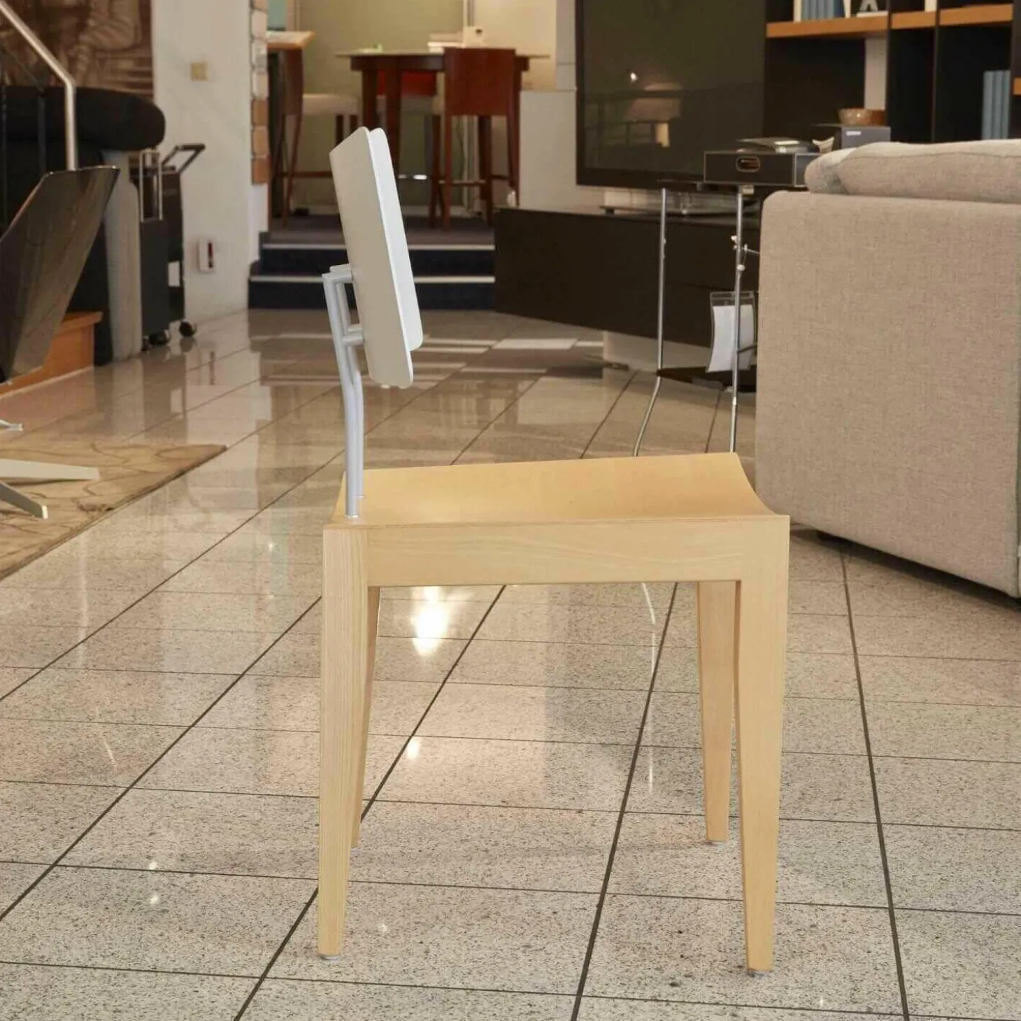 4er-Set Stuhl 711-25 Sitz Sperrholz Buche Rücken Edelstahl