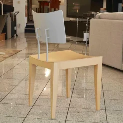 4er-Set Stuhl 711-25 Sitz Sperrholz Buche Rücken Edelstahl