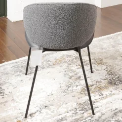 2er-Set Stuhl Alvaro Nordic Rücken Bezug Stoff Ascot Graphite Sitz Leder Sauvage Anthrazit Gestell Struktur Schwarz