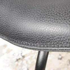 2er-Set Stuhl Alvaro Nordic Rücken Bezug Stoff Ascot Graphite Sitz Leder Sauvage Anthrazit Gestell Struktur Schwarz