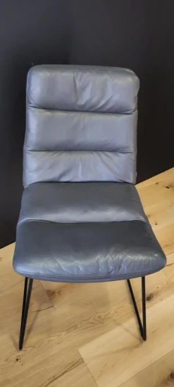 2er-Set Stuhl Arva 1512 OA2 Leder Sauvage 4 8102 Anthrazit Rundrohrgestell M02 Struktur Schwarz