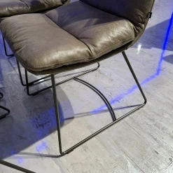 6er-Set Stuhl Arva Leder Rawhide Braun Gestell Metall Makadamia Braun