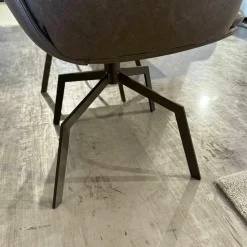 6er-Set Stuhl Arva Leder Rawhide Braun Gestell Metall Makadamia Braun