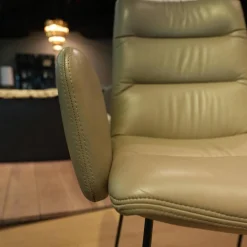 2er-Set Stuhl Arva Light Leder Sauvage Schlammgrau 8103 Drahtkufengestell Struktur Schwarz