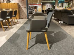 2er-Set Stuhl Aye ALSF MA R Vorne Stoff Canva Hinten Leder 2407 70272 Schwarz Braun Gestell Eiche Naturöl