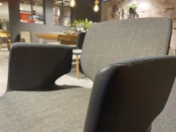 2er-Set Stuhl Aye ALSF MA R Vorne Stoff Canva Hinten Leder 2407 70272 Schwarz Braun Gestell Eiche Naturöl