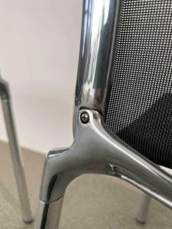 2er-Set Stuhl Bigframe Netzgewebe Schwarz Gestell Aluminium