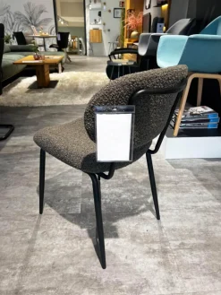 6er-Set Stuhl Bouc Stoff Ascot Mouse Grau Schwarz 4 Fuß Schwarz Pulverbeschichtet