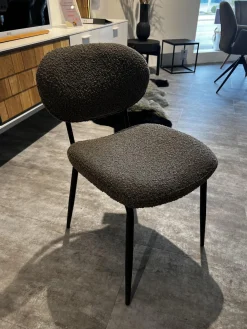 6er-Set Stuhl Bouc Stoff Ascot Mouse Grau Schwarz 4 Fuß Schwarz Pulverbeschichtet