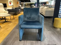 2er-Set Stuhl Brandon A Stoff Royalblue Blau Rahmen Lack Matt Schwarz Mit Doppelrollen Schwarz