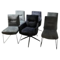 6er-Set Stuhl Calgary Stoff Fusion Niagara 158 & Indigo 90 Blau