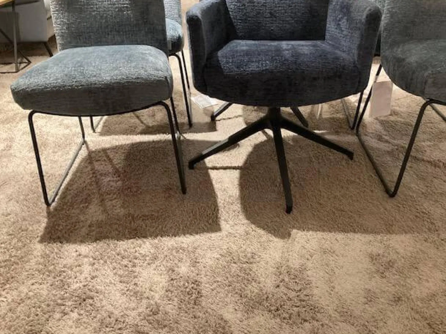 6er-Set Stuhl Calgary Stoff Fusion Niagara 158 & Indigo 90 Blau