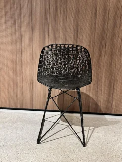 2er-Set Stuhl Carbon Chair Schwarz Mit Kissen