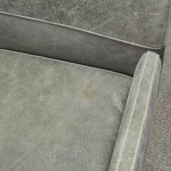 6er-Set Stuhl Carry Leder Sierra Anthrazit Kontrastnaht Beige 4-Fuß Metall Pulverbeschichtet Schwarz