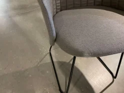 4er-Set Stuhl Choice Stoff Cane Line Natté Taupe Grau Schale Polypropylen Schwarz Gestell Kufe Stahl Black Schwarz Warmverzinkt