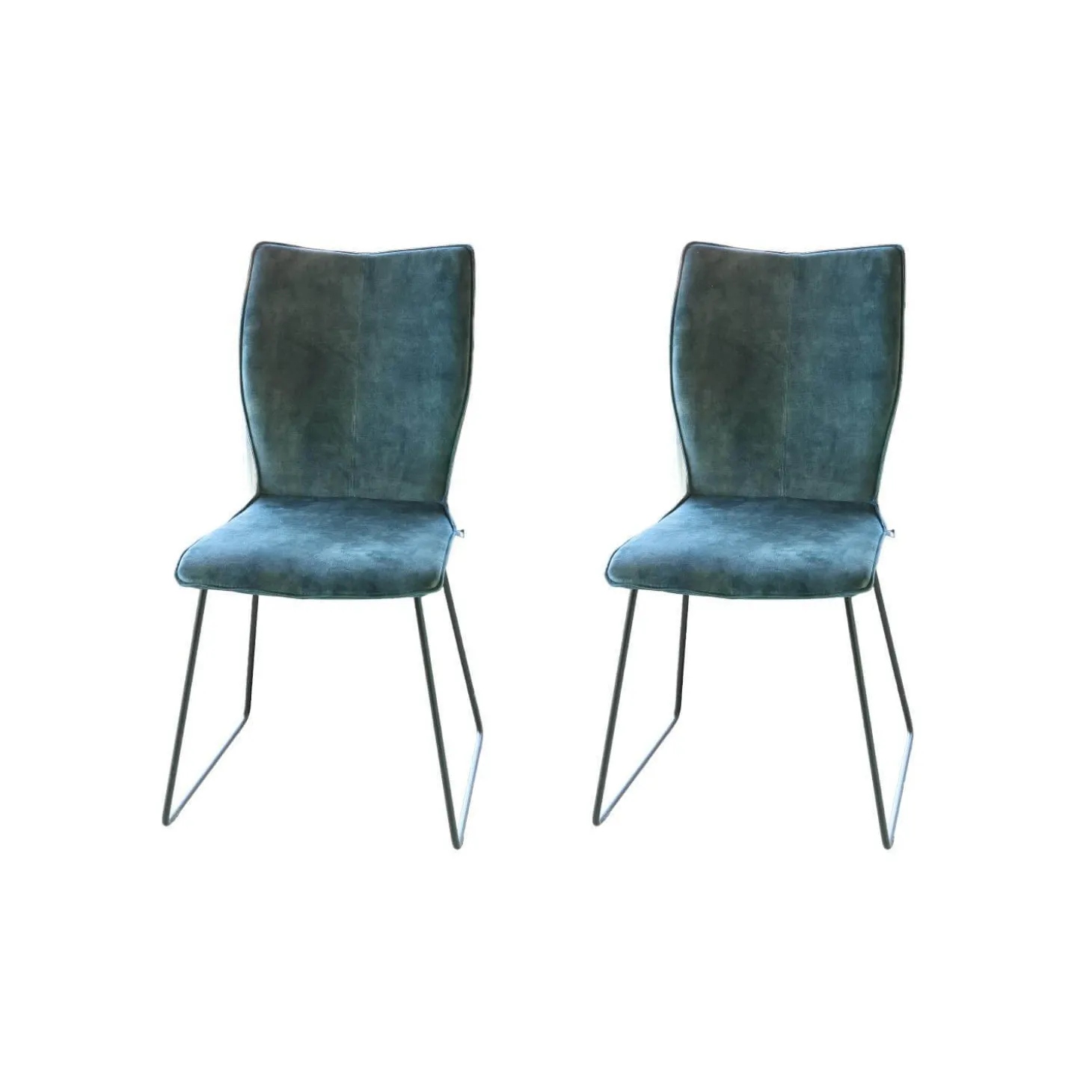 2er-Set Stuhl CO Matrix Bezug Stoff Adore Petrol Füße Stahl Schwarz Pulverbeschichtet