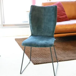 2er-Set Stuhl CO Matrix Bezug Stoff Adore Petrol Füße Stahl Schwarz Pulverbeschichtet