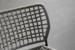 2er-Set Stuhl Corda Chair Handgeflochtene Sitzfläche Stoff Kevlar Hellgrau