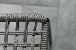 2er-Set Stuhl Corda Chair Handgeflochtene Sitzfläche Stoff Kevlar Hellgrau