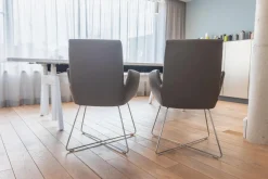 2er-Set Stuhl Cordia Leder 172 Trüffel Grau 9081