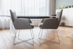 2er-Set Stuhl Cordia Leder 172 Trüffel Grau 9081