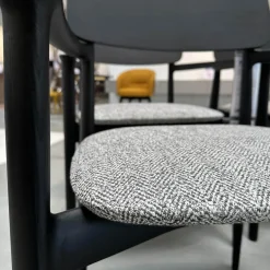 4er-Set Stuhl Curve Stoff E Skyros 04 Visione Grau Gestell Ulme Schwarz