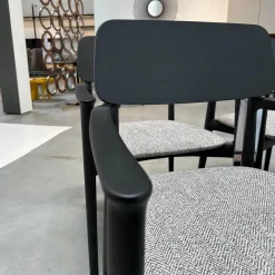 4er-Set Stuhl Curve Stoff E Skyros 04 Visione Grau Gestell Ulme Schwarz