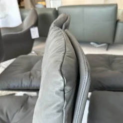 6er-Set Stuhl D 27 Leder Nubuk Touch 5617 Schwarz Drehgestell Metall Schwarz Pulverbeschichtet