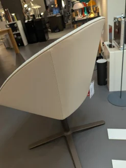 6er-Set Stuhl Dan Innen Stoff Heris Leder Außen Kreuzfuß-Drehgestell Dunkelbronze