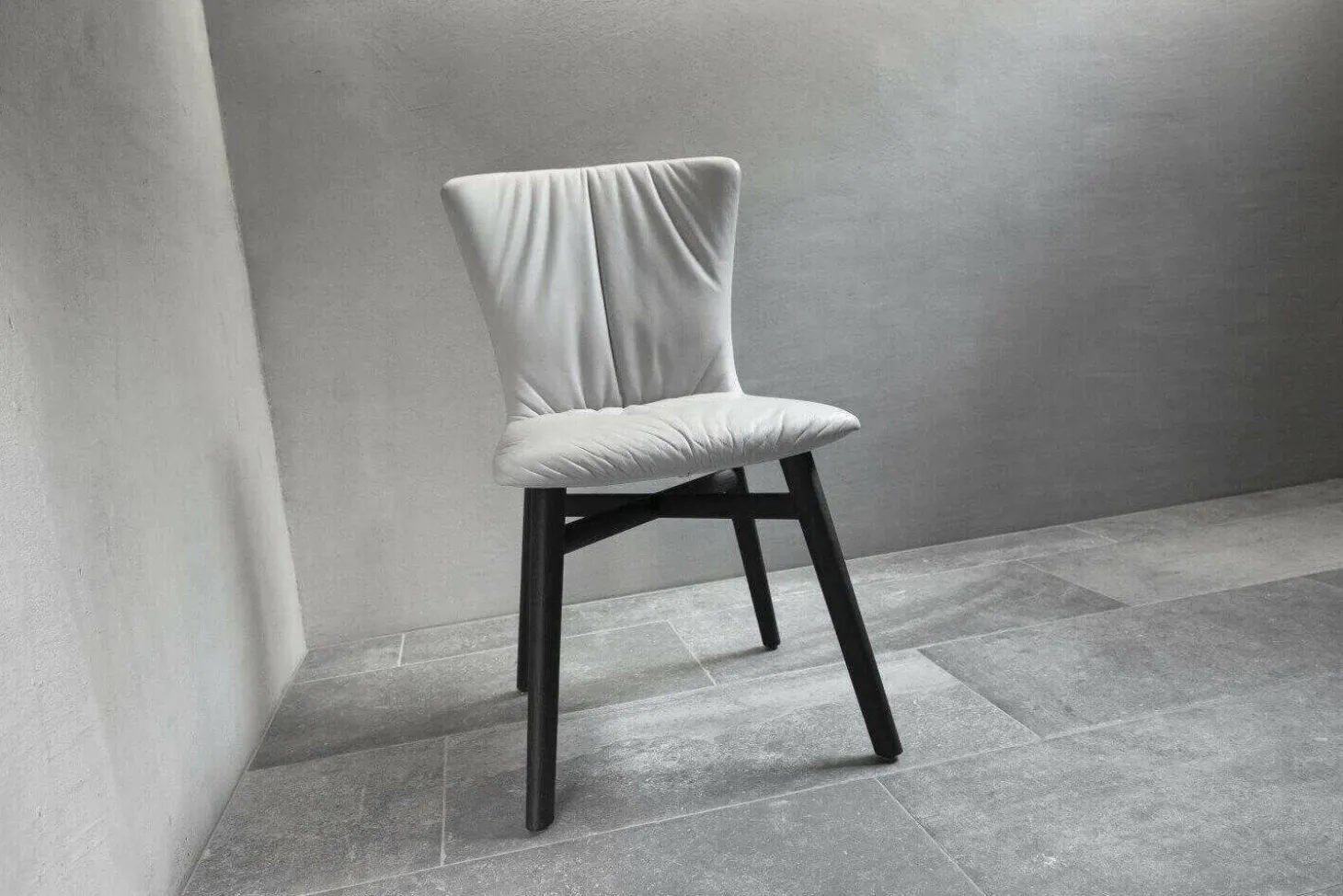 2er-Set Stuhl Dexter 2056 ohne Armlehne Leder 2 Elmosoft Weiß