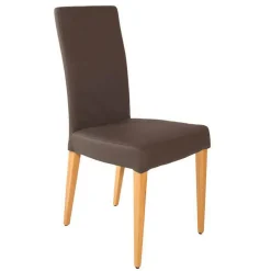 2er-Set Stuhl Diverso Leder Toledo Bruin Braun Gestell Vierfuß Eiche Lackiert