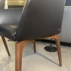 2er-Set Stuhl DS 279 01 Leder Select Café Braun Gestell Nussbaum