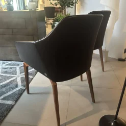 2er-Set Stuhl DS 279 01 Leder Select Café Braun Gestell Nussbaum