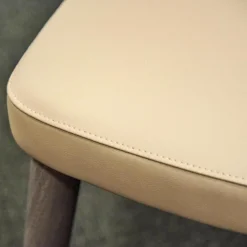 4er-Set Stuhl Eva Kunstleder A Farbe Talpa Beige Füße Eiche Grigio ohne Armlehne